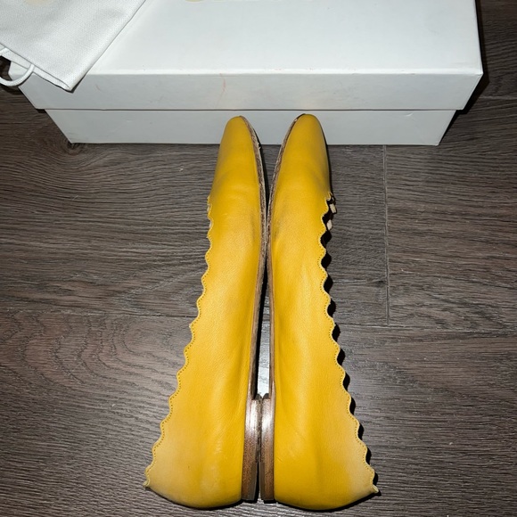 Chloe Scallop Lauren Ballerina Edge Nappa Leather Flats size 38.5 - Picture 3 of 8